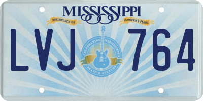 MS license plate LVJ764