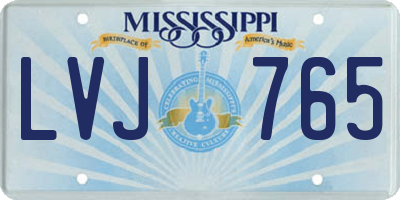 MS license plate LVJ765