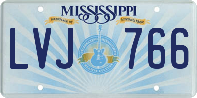 MS license plate LVJ766