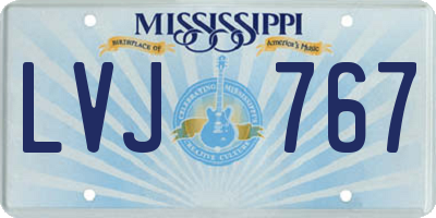 MS license plate LVJ767