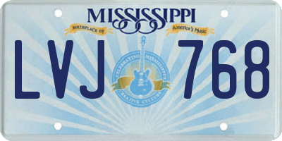 MS license plate LVJ768