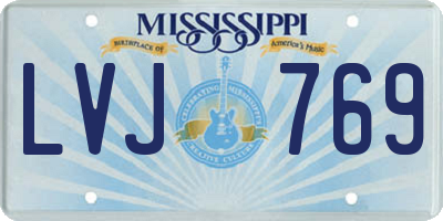 MS license plate LVJ769