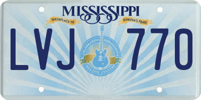 MS license plate LVJ770