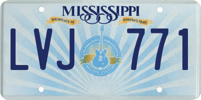 MS license plate LVJ771