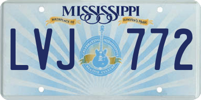 MS license plate LVJ772