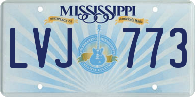 MS license plate LVJ773