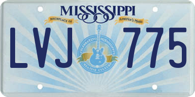 MS license plate LVJ775