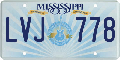 MS license plate LVJ778