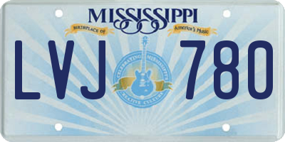 MS license plate LVJ780