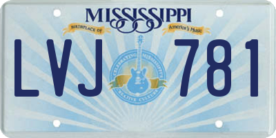 MS license plate LVJ781