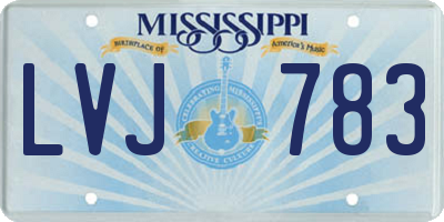 MS license plate LVJ783
