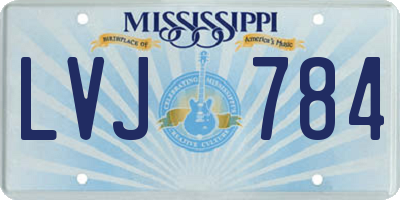 MS license plate LVJ784