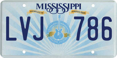 MS license plate LVJ786