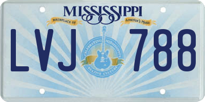 MS license plate LVJ788