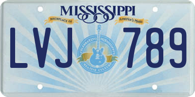 MS license plate LVJ789