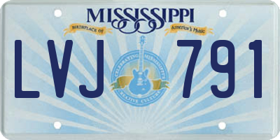 MS license plate LVJ791