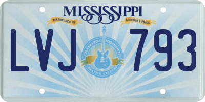 MS license plate LVJ793