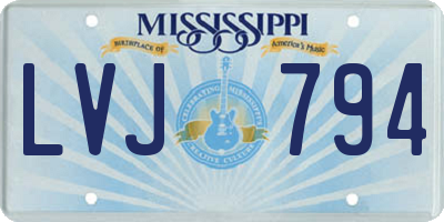 MS license plate LVJ794