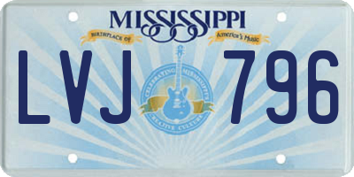 MS license plate LVJ796