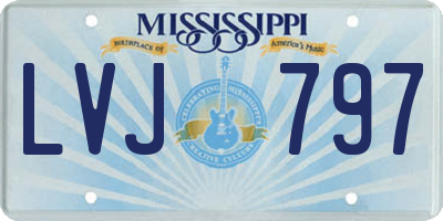 MS license plate LVJ797