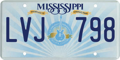 MS license plate LVJ798