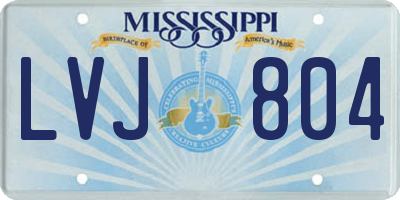 MS license plate LVJ804
