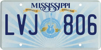 MS license plate LVJ806