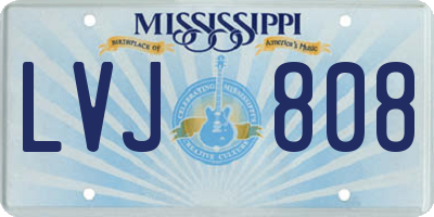 MS license plate LVJ808