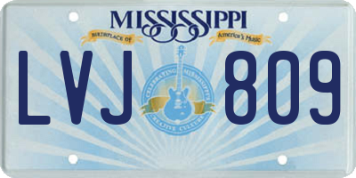 MS license plate LVJ809