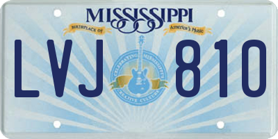 MS license plate LVJ810