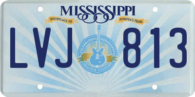 MS license plate LVJ813