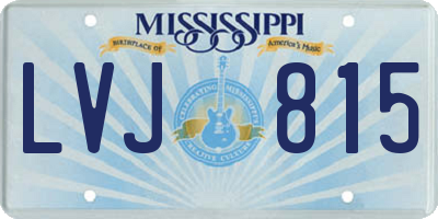 MS license plate LVJ815