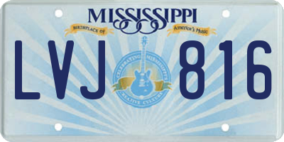 MS license plate LVJ816