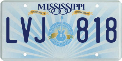 MS license plate LVJ818