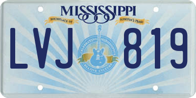 MS license plate LVJ819