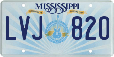 MS license plate LVJ820