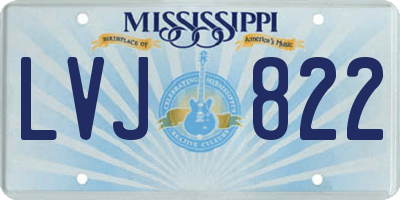MS license plate LVJ822