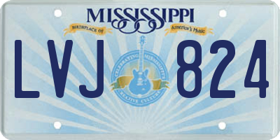 MS license plate LVJ824