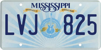 MS license plate LVJ825