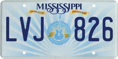 MS license plate LVJ826