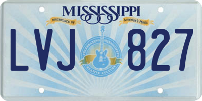 MS license plate LVJ827