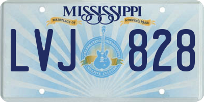 MS license plate LVJ828