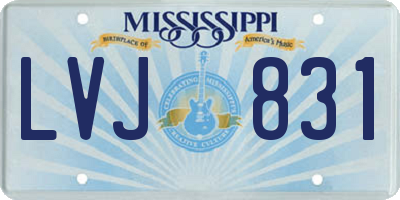 MS license plate LVJ831