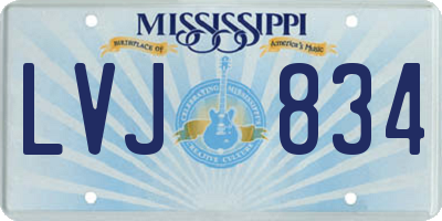 MS license plate LVJ834