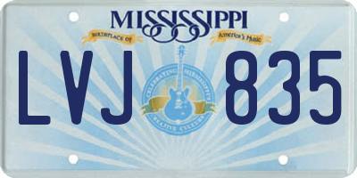 MS license plate LVJ835