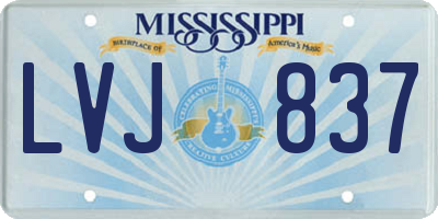 MS license plate LVJ837