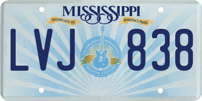 MS license plate LVJ838