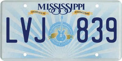 MS license plate LVJ839