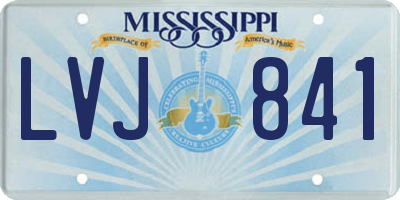 MS license plate LVJ841