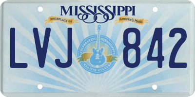 MS license plate LVJ842